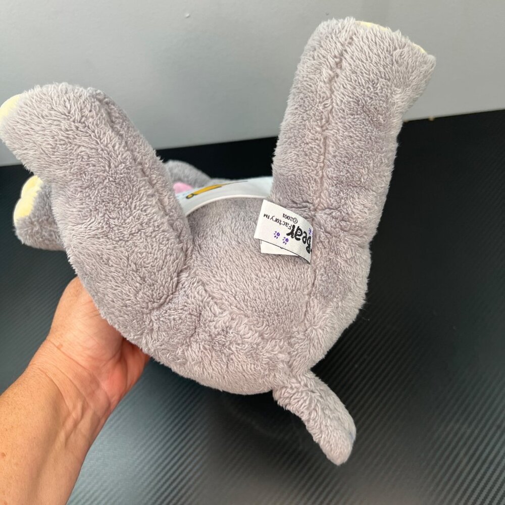 2001 The Bear Factory Gray Plush Elephant Toy With T-Shirt Stuffed Animal - Picture 5 of 11